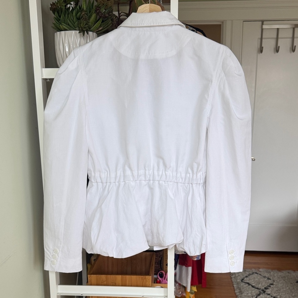 Ulla Johnson Marras Peplum Jacket in White Cotton Linen Sz 0-2 - Picture 8 of 13